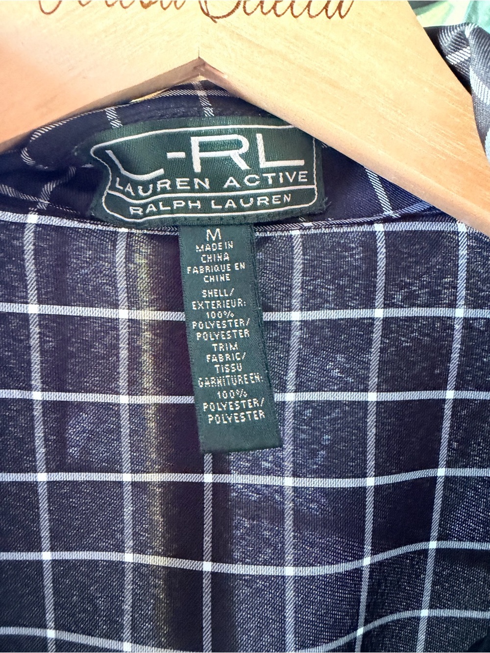 Ralph Lauren Black Windowpane Zip Jacket with White Grid - Picture 6 of 10